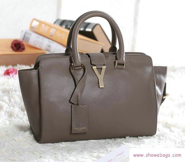 YSL cabas chyc bag original leather 5086 dark khaki - Click Image to Close